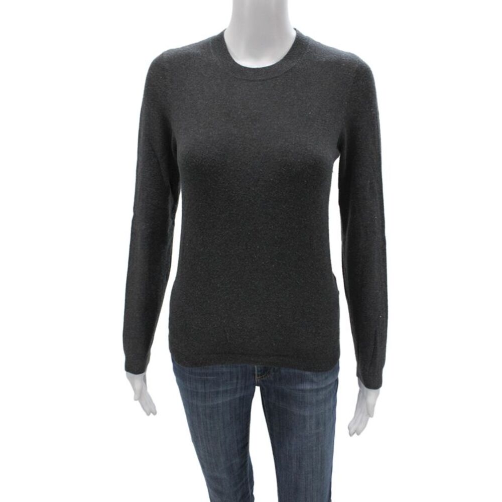 Minnie Rose Womens Gray Pullover Sweater Long Sleeve Crew Neck Size M